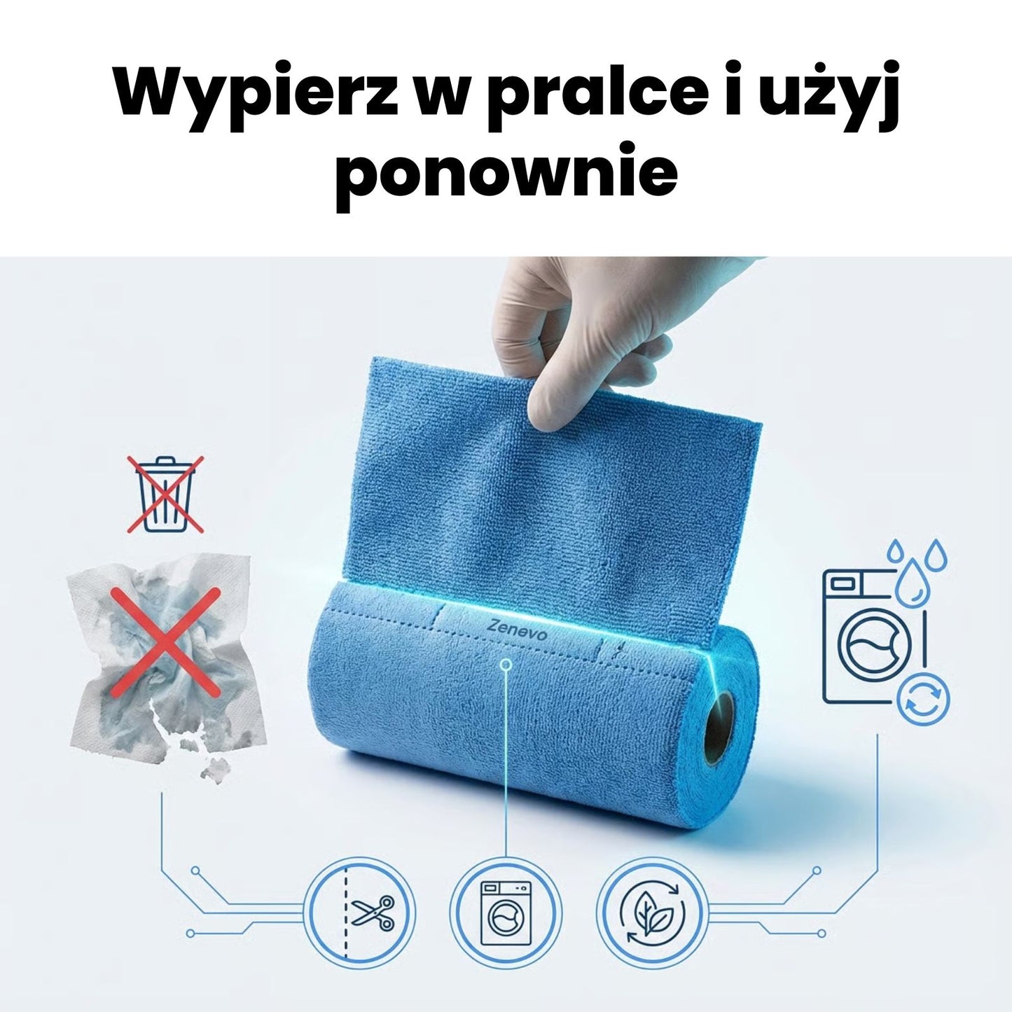 Ściereczki z mikrofibry na rolce 20szt