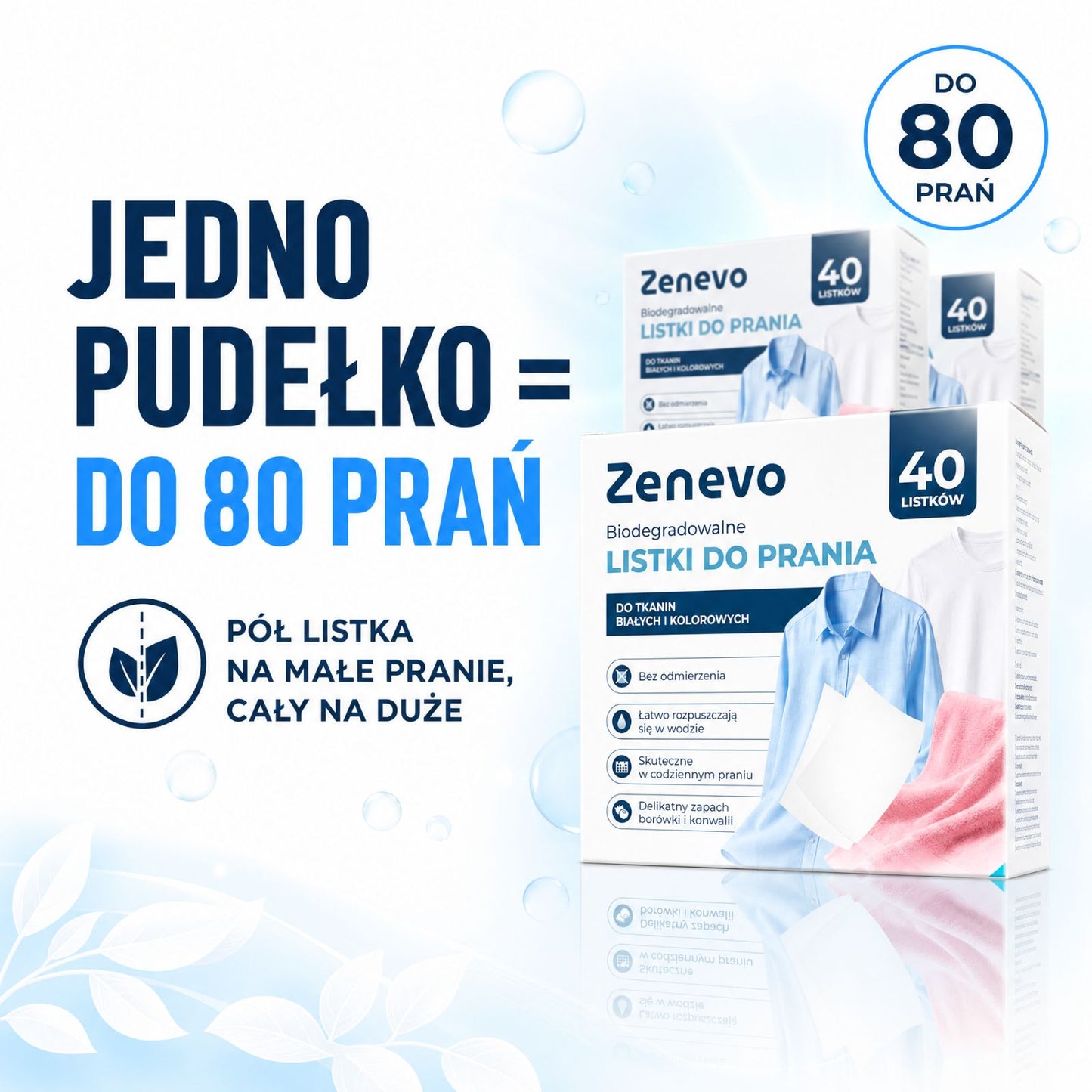 Listki piorące do prania Zenevo 40 szt