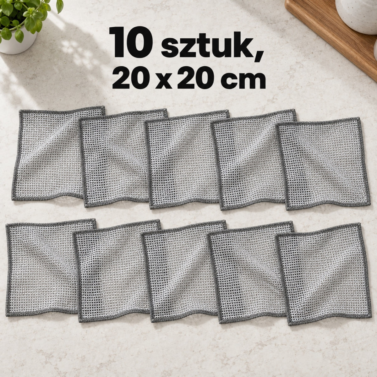 Zestaw 10 ściereczek drucianych 20 x 20 cm