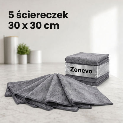 Ściereczki z mikrofibry dwustronne - 5 sztuk 30x30 cm