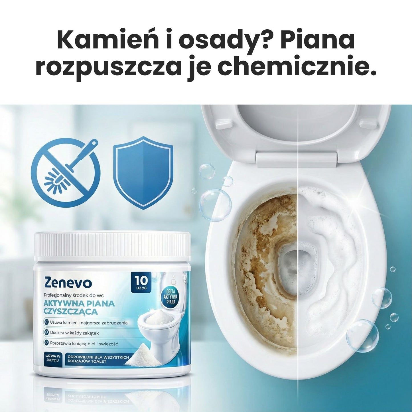 Aktywna Piana do czyszczenia WC Zenevo