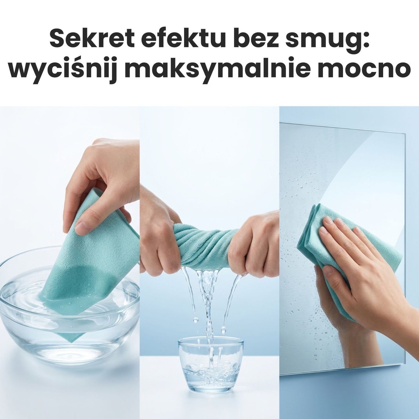 HydroClean - Magiczne Ściereczki Bezsmugowe 2szt