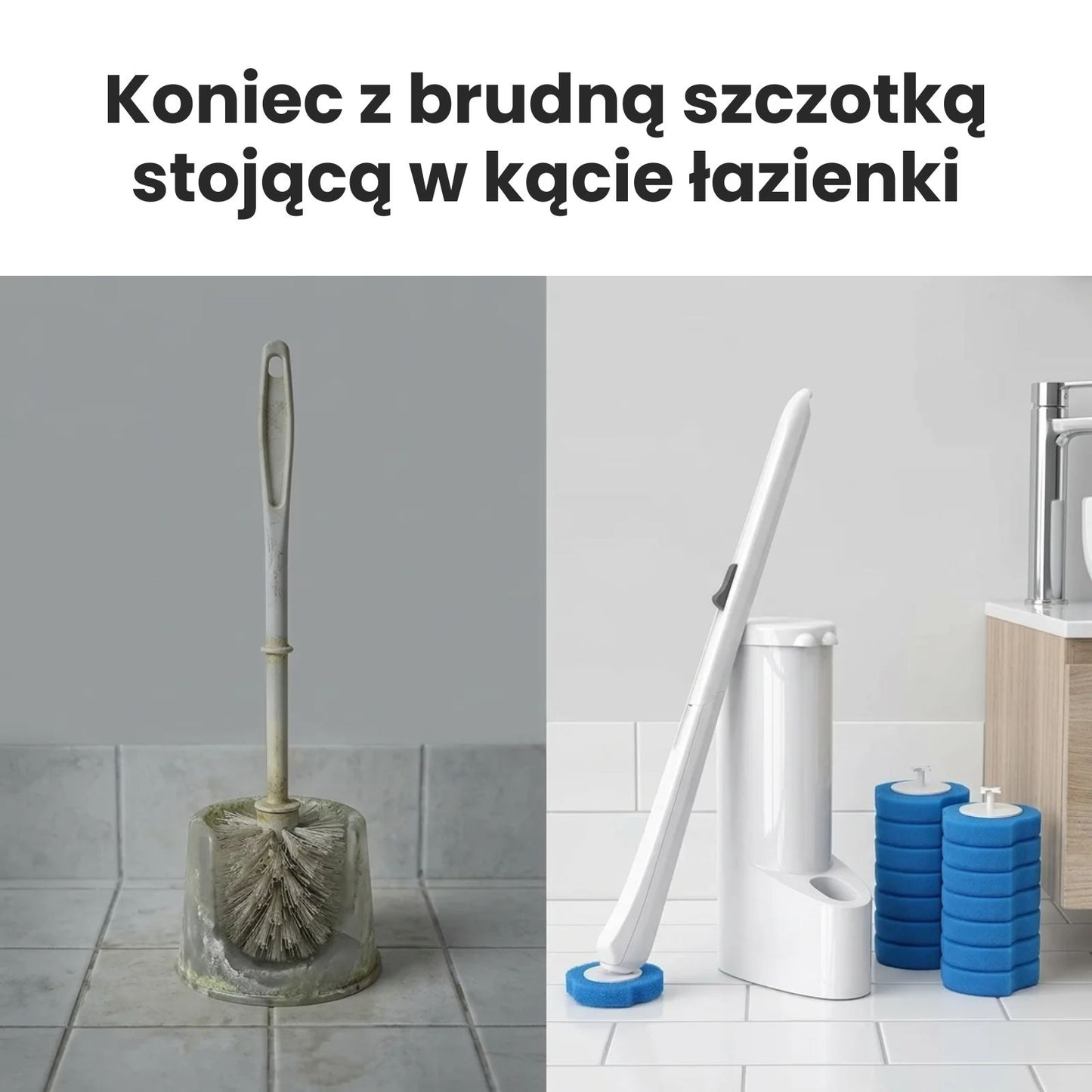 Clean Stick - Szczotka Do WC z Wymiennymi Końcówkami 16 szt