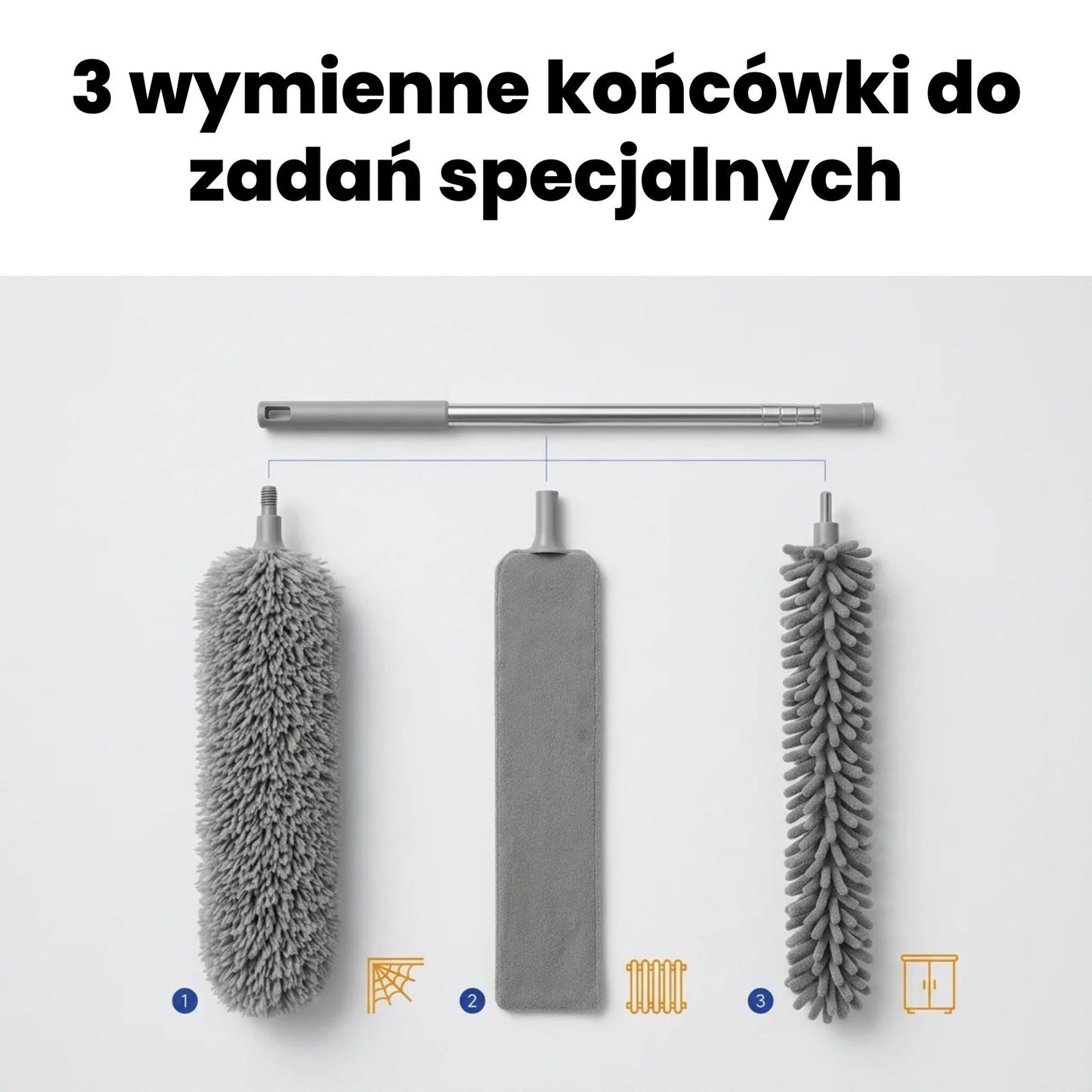 Szczotka teleskopowa rozkładana 3w1 280cm