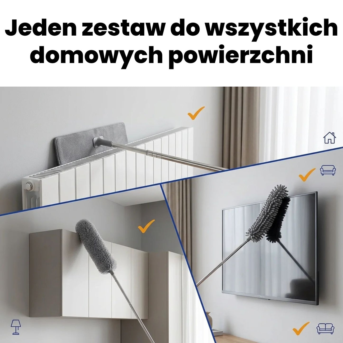 Szczotka teleskopowa rozkładana 3w1 280cm