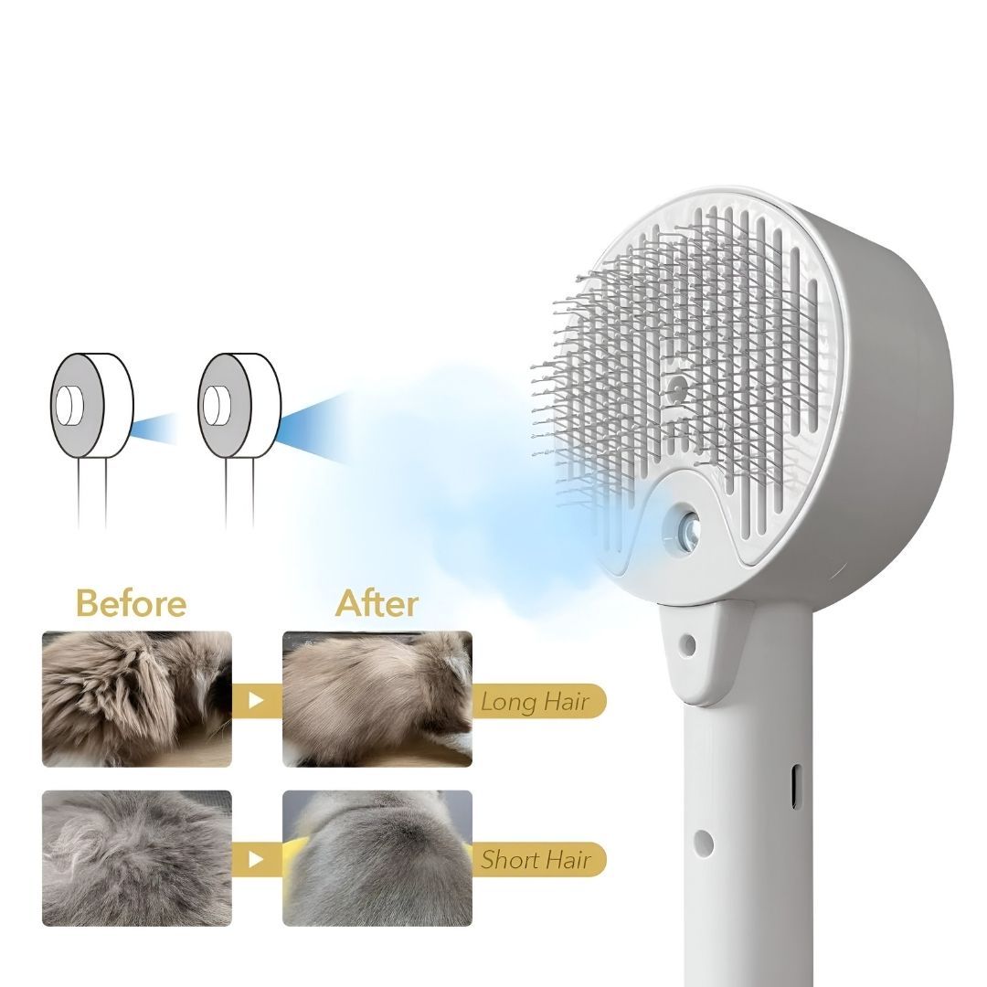 Pet Steamer Pro - Antybakteryjna szczotka z mgiełką do sierści