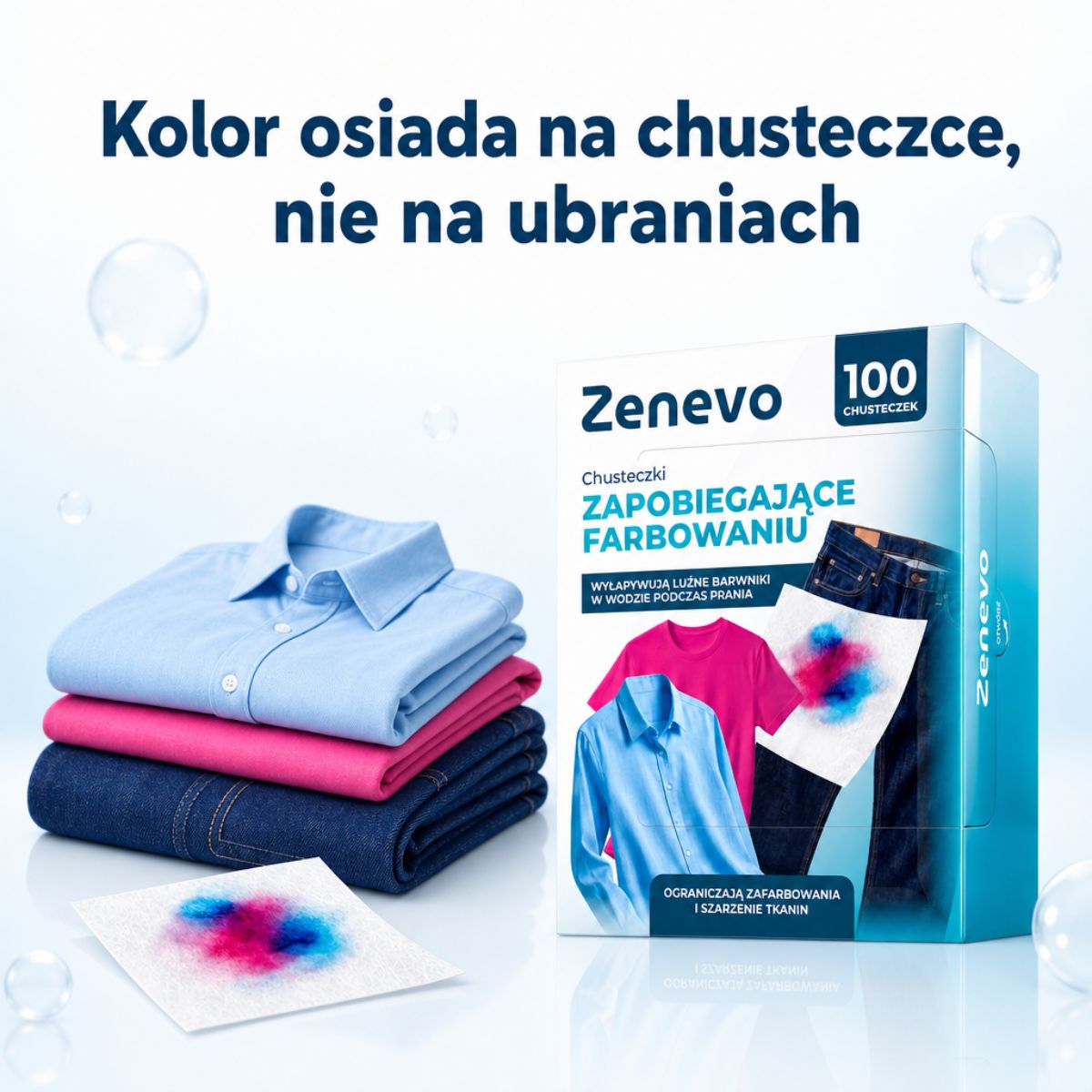 Chusteczki wyłapujące kolor do prania, 100 szt.