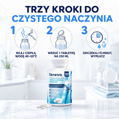 Tabletki do czyszczenia butelek Zenevo - 90 szt