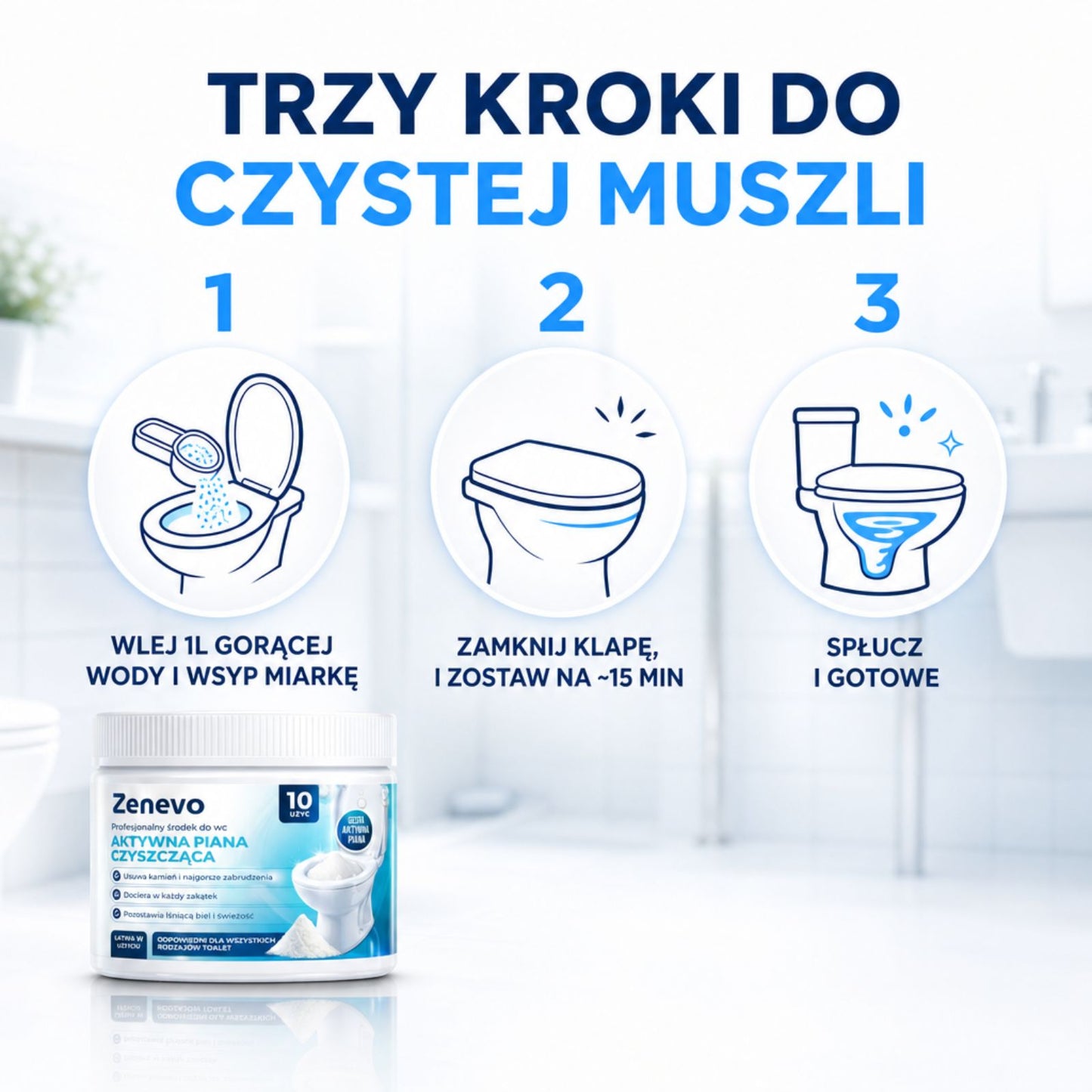 Aktywna Piana do czyszczenia WC Zenevo