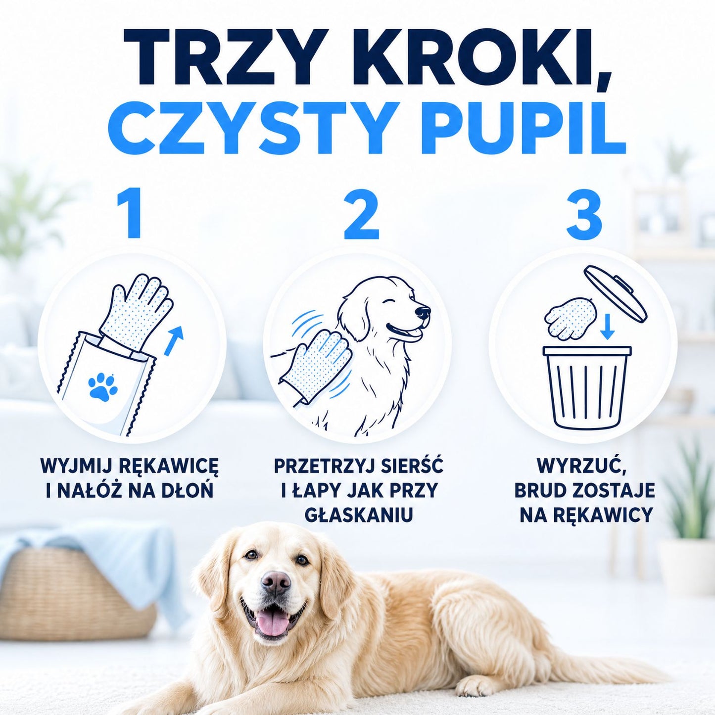 Rękawice do mycia psa i kota