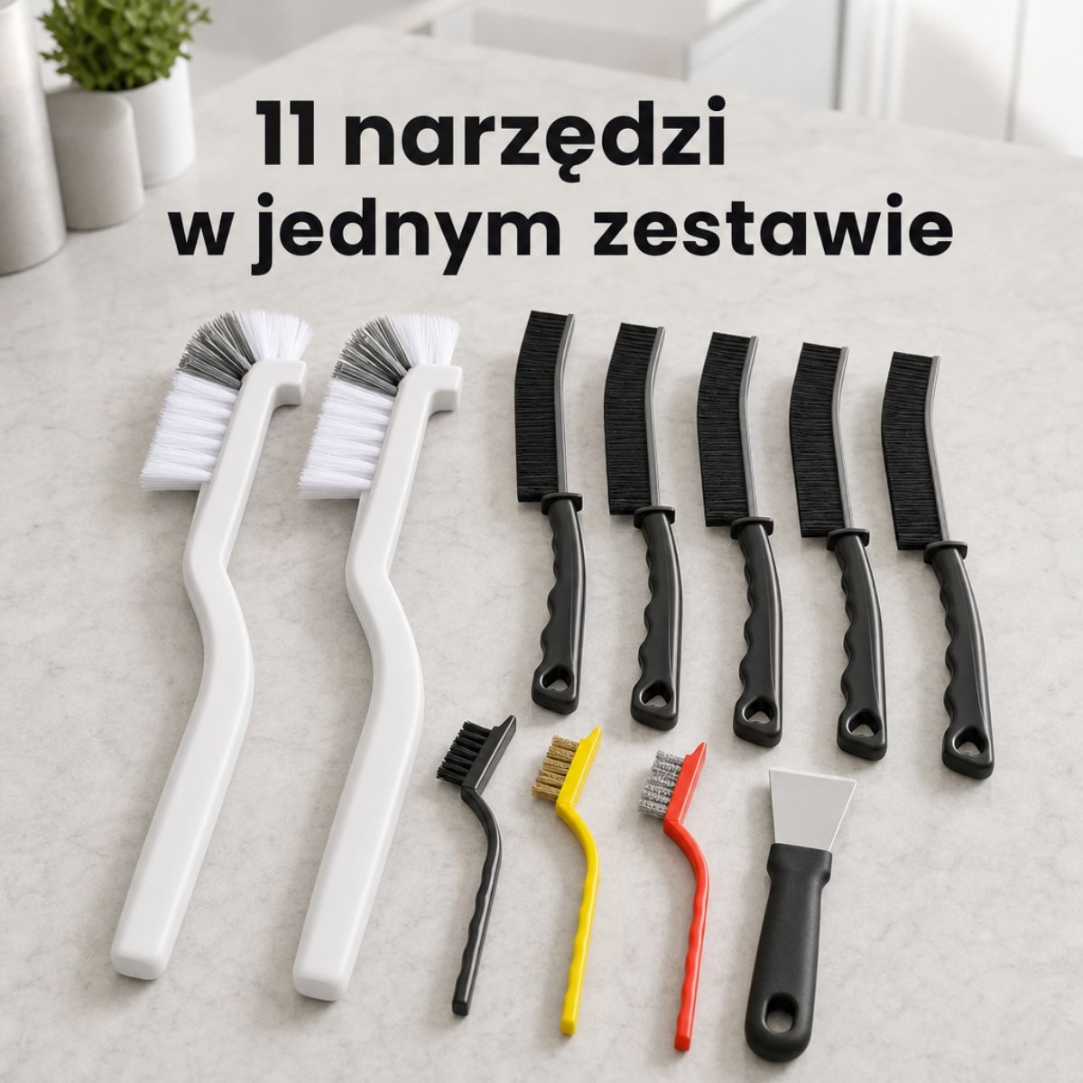 Zestaw szczotek do fug i szczelin 11 elementów
