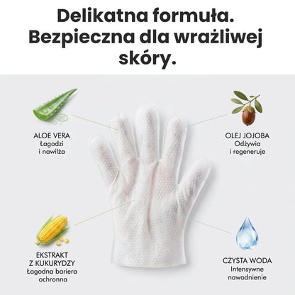 Skład rękawic Zenevo do mycia psa i kota – aloes, olej jojoba, ekstrakt z kukurydzy i czysta woda