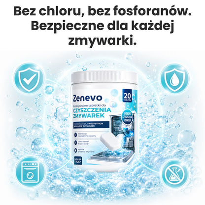 Tabletki do czyszczenia Zmywarki Zenevo - 20 szt