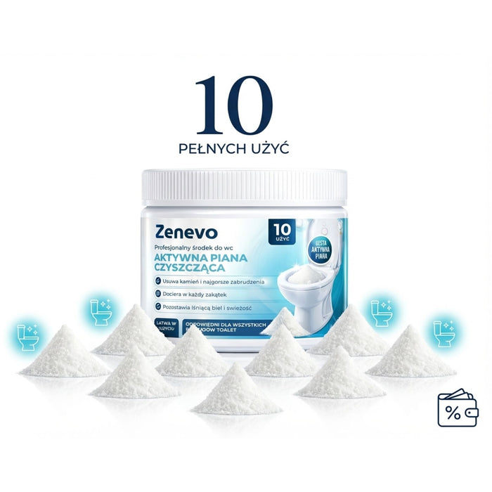 Opakowanie 500 g aktywnej piany Zenevo – 10 pełnych zabiegów z miarką