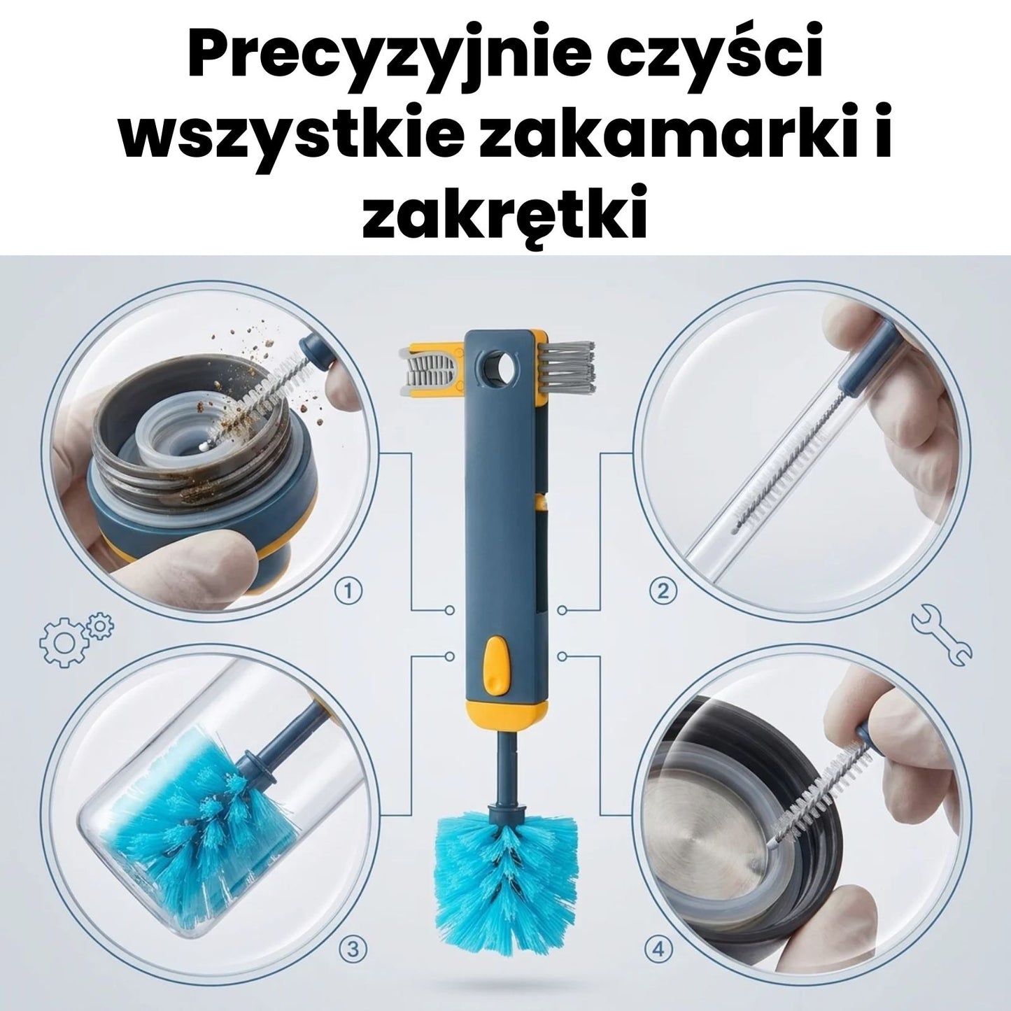 Szczotka do czyszczenia butelek 4w1