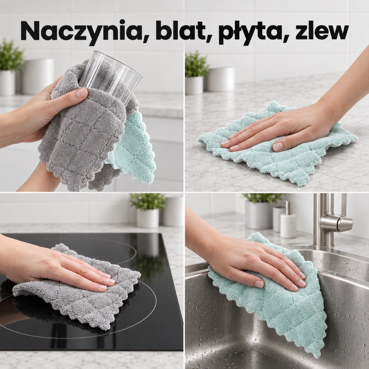 Ścierka ultrachłonna do naczyń, blatu, płyty indukcyjnej i zlewu