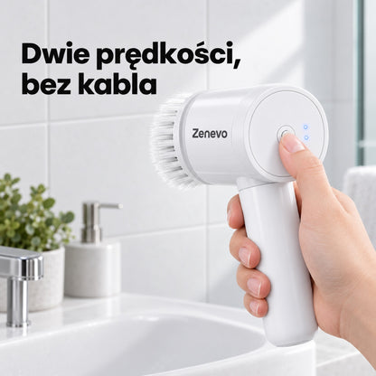 Przycisk i kontrolki dwóch prędkości na tylnej pokrywie szczotki obrotowej