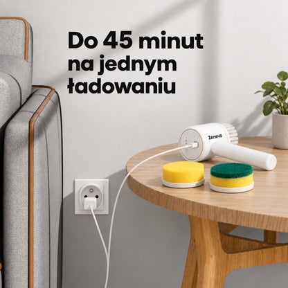 Szczotka obrotowa ładowana przewodem USB z ładowarki od telefonu