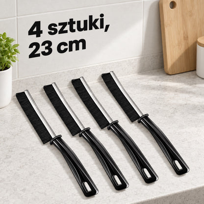 Zestaw 4 szczotek szczelinowych po 23 cm na blacie kuchennym